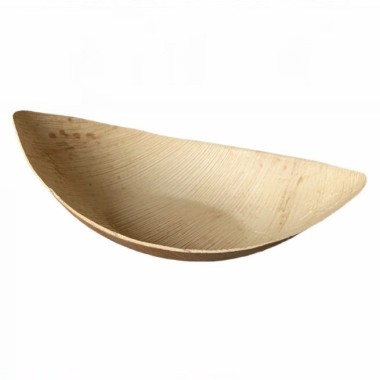 Ecobioshopping - Bol Bateau 23x13 cm en feuille de palmier - 100 pièces - N731
