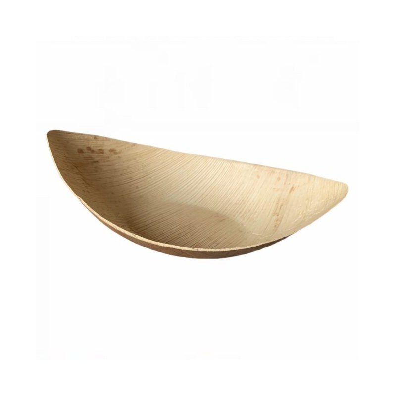 Ecobioshopping - Bol Bateau 23x13 cm en feuille de palmier - 100 pièces - N731