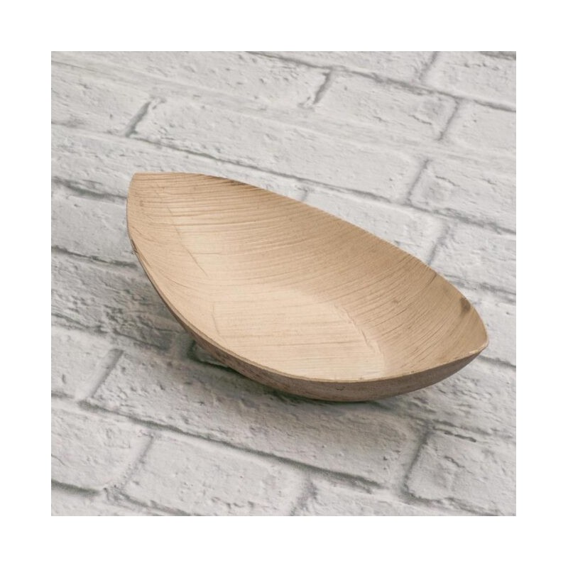 Ecobioshopping - Bol Bateau 23x13 cm en feuille de palmier - 100 pièces - N731