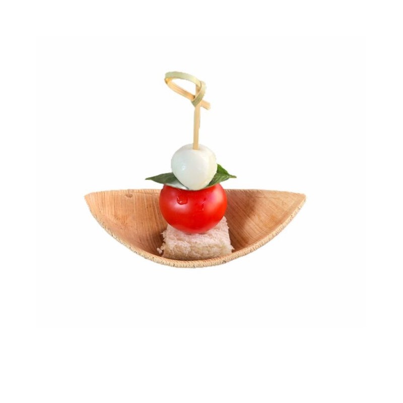 Ecobioshopping - Barquette Petit Bateau 12x6 cm en Feuille de Palmier - 600 pièces - 10758