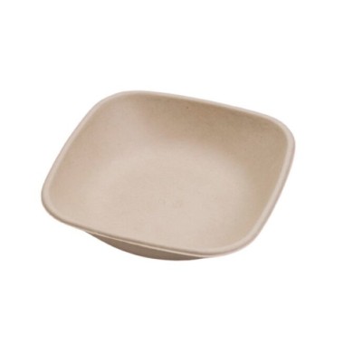 Ecobioshopping - Assiette carrée Nature 750 ml en cellulose - 500 pièces - 14967