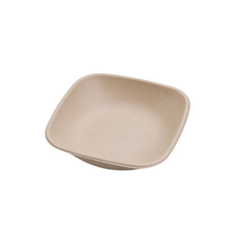 Ecobioshopping - Assiette carrée Nature 750 ml en cellulose - 500 pièces - 14967