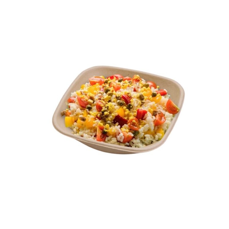 Ecobioshopping - Assiette carrée Nature 750 ml en cellulose - 500 pièces - 14967
