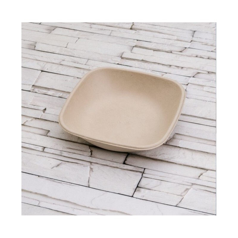 Ecobioshopping - Assiette carrée Nature 750 ml en cellulose - 500 pièces - 14967