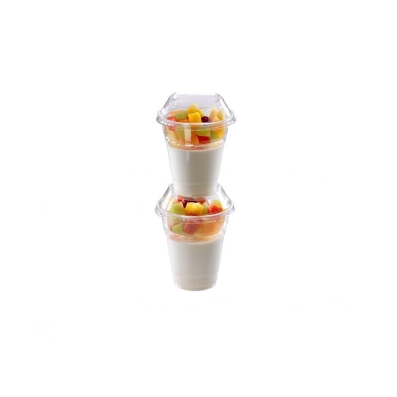 Ecobioshopping - Couvercle empilable en PLA diamètre 100 mm sans trou. - 1200 pièces - 11151