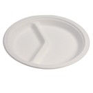 Ecobioshopping - Assiette plate à deux compartiments de 26 cm en cellulose - 500 pièces - 10761
