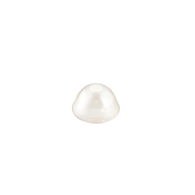 Ecobioshopping - Couvercle en forme de dôme en PLA, diamètre 85 mm avec trou pour verres 61431 et 61360 - 800 pièces. - 61701