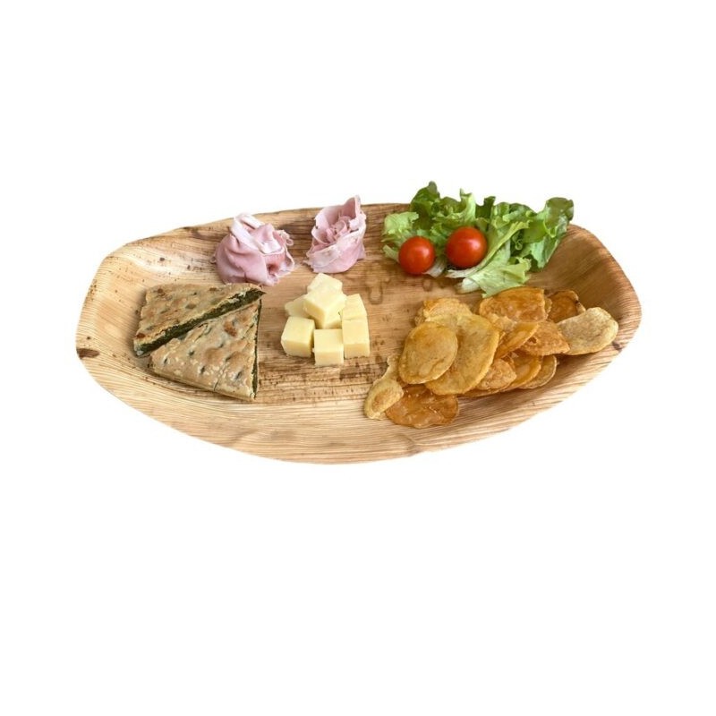 Ecobioshopping - Plateau moyen 36x25 cm en feuille de palmier - 100 pièces - N136