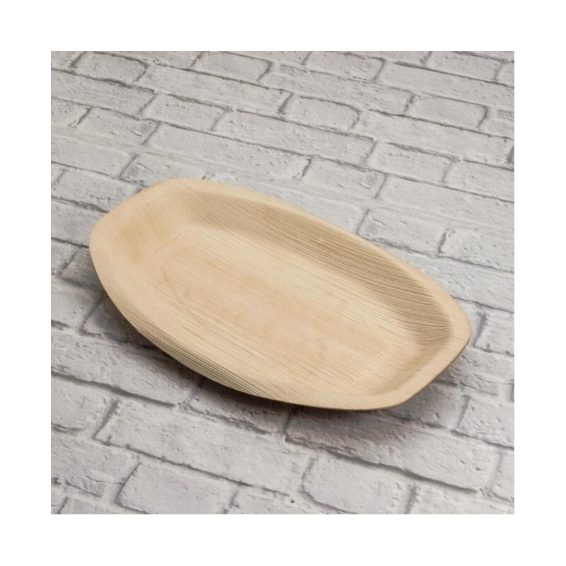 Ecobioshopping - Plateau moyen 36x25 cm en feuille de palmier - 100 pièces - N136