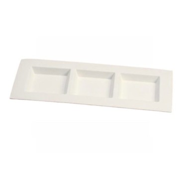Ecobioshopping - Plateau Dedra trois compartiments 26x11 cm en cellulose - 450 pièces - N464
