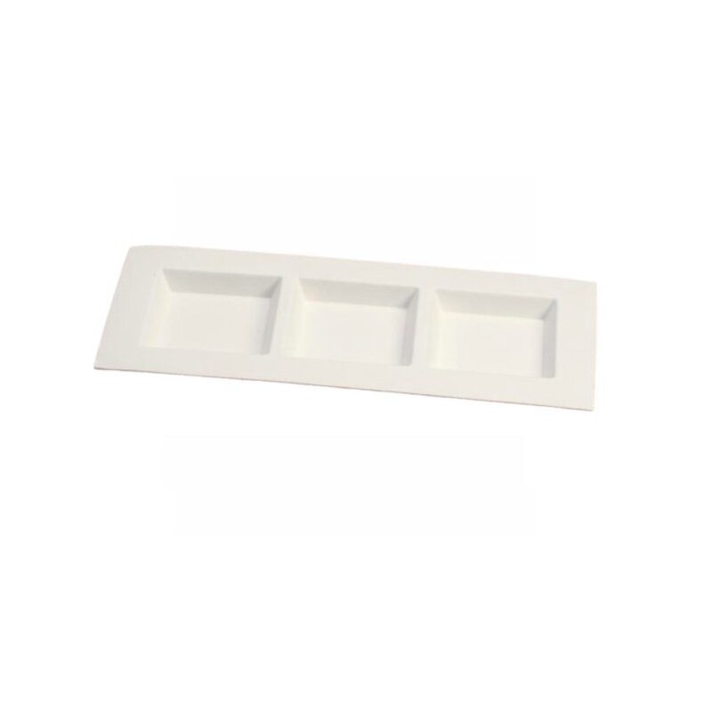 Ecobioshopping - Plateau Dedra trois compartiments 26x11 cm en cellulose - 450 pièces - N464