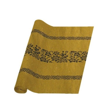 Ecobioshopping - Nappe en papier imitation paille, décor bleu, 10 mètres de longueur et 120 cm de hauteur - 05TR10358g1