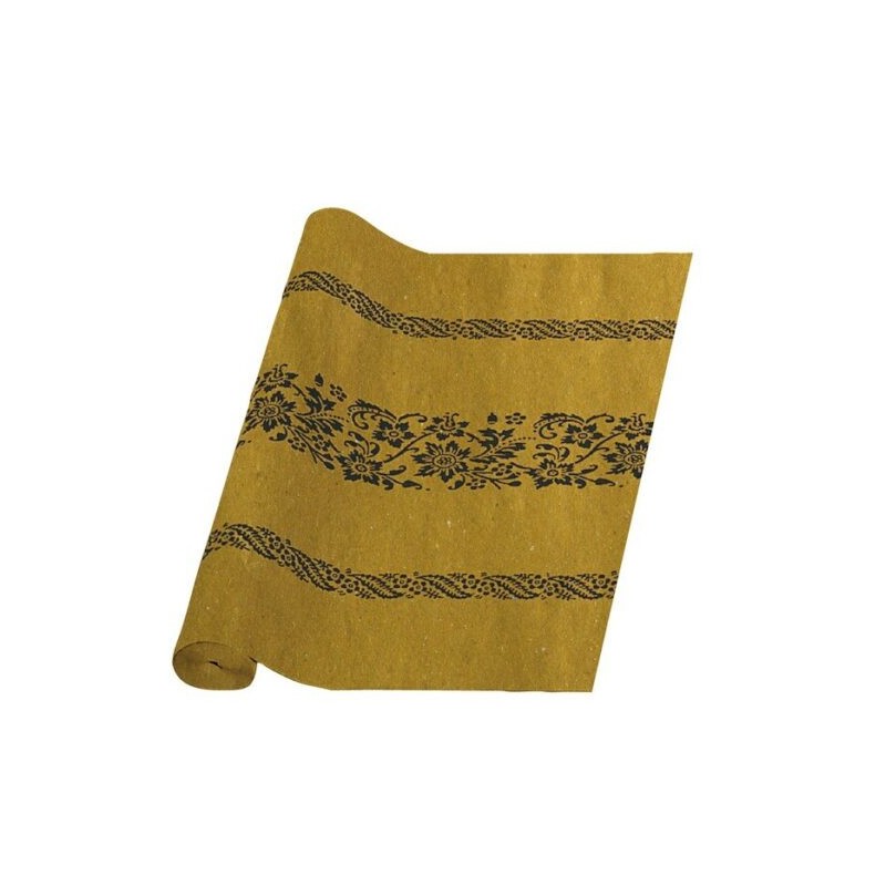 Ecobioshopping - Nappe en papier imitation paille, décor bleu, 10 mètres de longueur et 120 cm de hauteur - 05TR10358g1