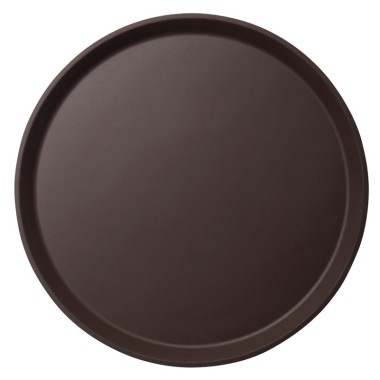 Dbmark - Plateau rond Camtread rebord élevé - Surface antidérapante - 35,5 x 35,5 cm - Brun taverne - 1400CT138
