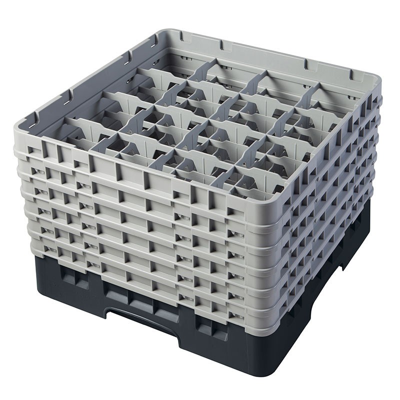 Dbmark - Casiers de lavage - 16 compartiments verres et verres à pied - Haut max 29,8 cm - 50 x 50 x 34,9 cm - Noir - 16S1114110