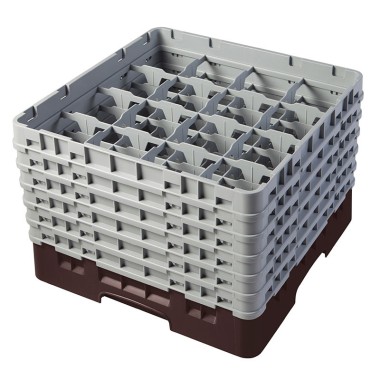 Dbmark - Casiers de lavage - 16 compartiments verres et verres à pied - Haut max 29,8 cm - 50 x 50 x 34,9 cm - Brun - 16S1114167