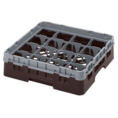 Dbmark - Casiers de lavage - 16 compartiments verres et verres à pied - Haut max 9,2 cm - 50 x 50 x 14,3 cm - Brun - 16S318167