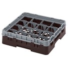 Dbmark - Casiers de lavage - 16 compartiments verres et verres à pied - Haut max 9,2 cm - 50 x 50 x 14,3 cm - Brun - 16S318167