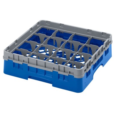 Dbmark - Casiers de lavage - 16 compartiments verres et verres à pied - Haut max 9,2 cm - 50 x 50 x 14,3 cm - Bleu - 16S318168