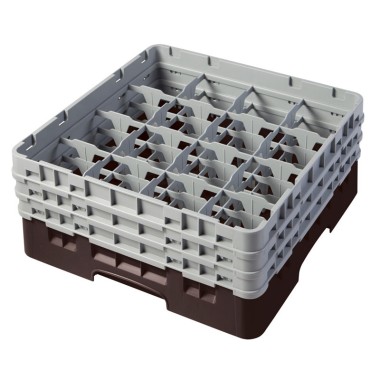 Dbmark - Casiers de lavage - 16 compartiments verres et verres à pied - Haut max 17,4 cm - 50 x 50 x 22,5 cm - Brun - 16S638167