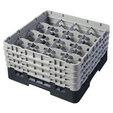 Dbmark - Casiers de lavage - 16 compartiments verres et verres à pied - Haut max 21,5 cm - 50 x 50 x 26,7 cm - Noir - 16S800110