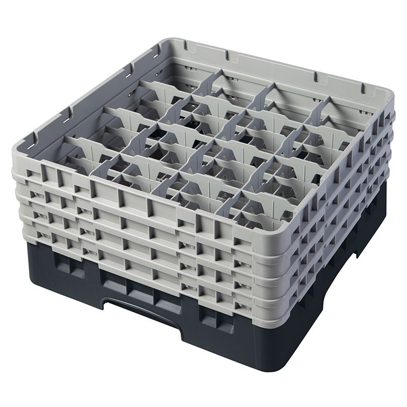 Dbmark - Casiers de lavage - 16 compartiments verres et verres à pied - Haut max 21,5 cm - 50 x 50 x 26,7 cm - Noir - 16S800110
