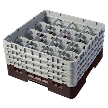 Dbmark - Casiers de lavage - 16 compartiments verres et verres à pied - Haut max 21,5 cm - 50 x 50 x 26,7 cm - Brun - 16S800167