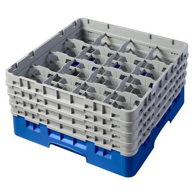 Dbmark - Casiers de lavage - 16 compartiments verres et verres à pied - Haut max 21,5 cm - 50 x 50 x 26,7 cm - Bleu - 16S800168
