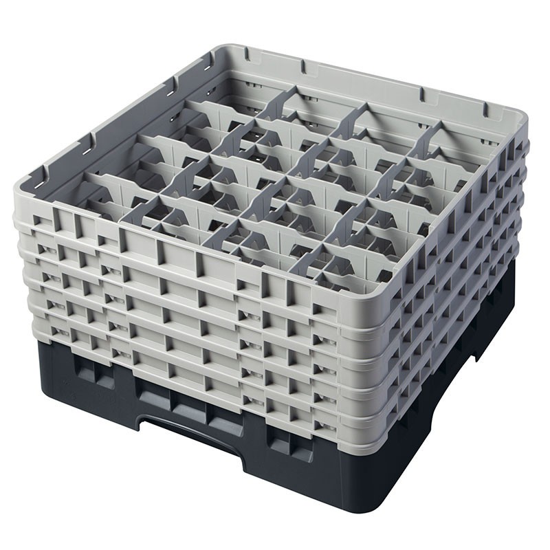 Dbmark - Casiers de lavage - 16 compartiments verres et verres à pied - Haut max 25,7 cm - 50 x 50 x 30,8 cm - Noir - 16S958110