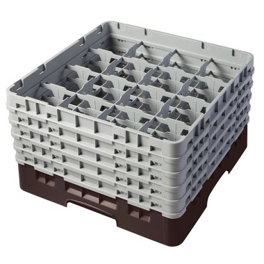 Dbmark - Casiers de lavage - 16 compartiments verres et verres à pied - Haut max 25,7 cm - 50 x 50 x 30,8 cm - Brun - 16S958167