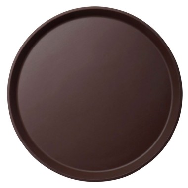 Dbmark - Plateau rond Camtread rebord élevé - Surface antidérapante - 45 x 45 cm - Brun taverne - 1800CT138