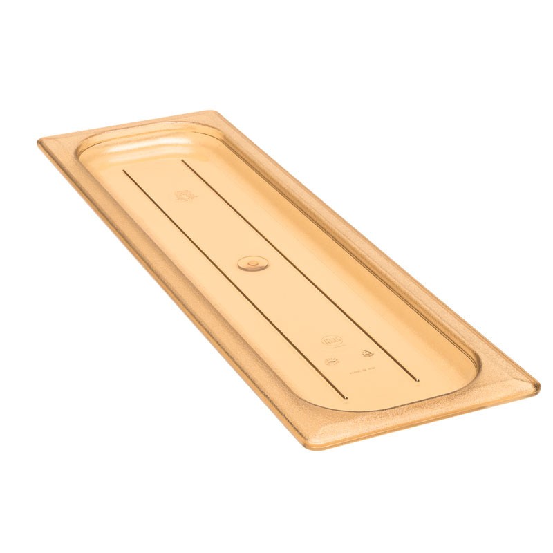 Dbmark - Couvercle plat GN 2/4 - Haute température - 16,2 x 53 cm - Ambre - 20LPHPC150