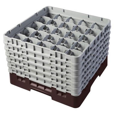 Dbmark - Casiers de lavage - 25 compartiments verres et verres à pied - Haut max 32 cm - 50 x 50 x 34,9 cm - Brun - 25S1214167