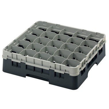 Dbmark - Casiers de lavage - 25 compartiments verres et verres à pied - Haut max 11,4 cm - 50 x 50 x 14,3 cm - Noir - 25S418110