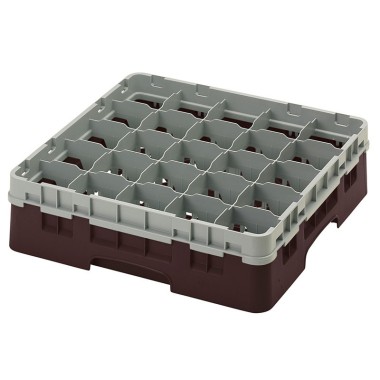 Dbmark - Casiers de lavage - 25 compartiments verres et verres à pied - Haut max 11,4 cm - 50 x 50 x 14,3 cm - Brun - 25S418167