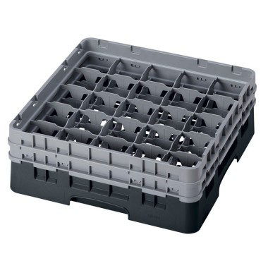 Dbmark - Casiers de lavage - 25 compartiments verres et verres à pied - Haut max 13,3 cm - 50 x 50 x 18,4 cm - Noir - 25S434110