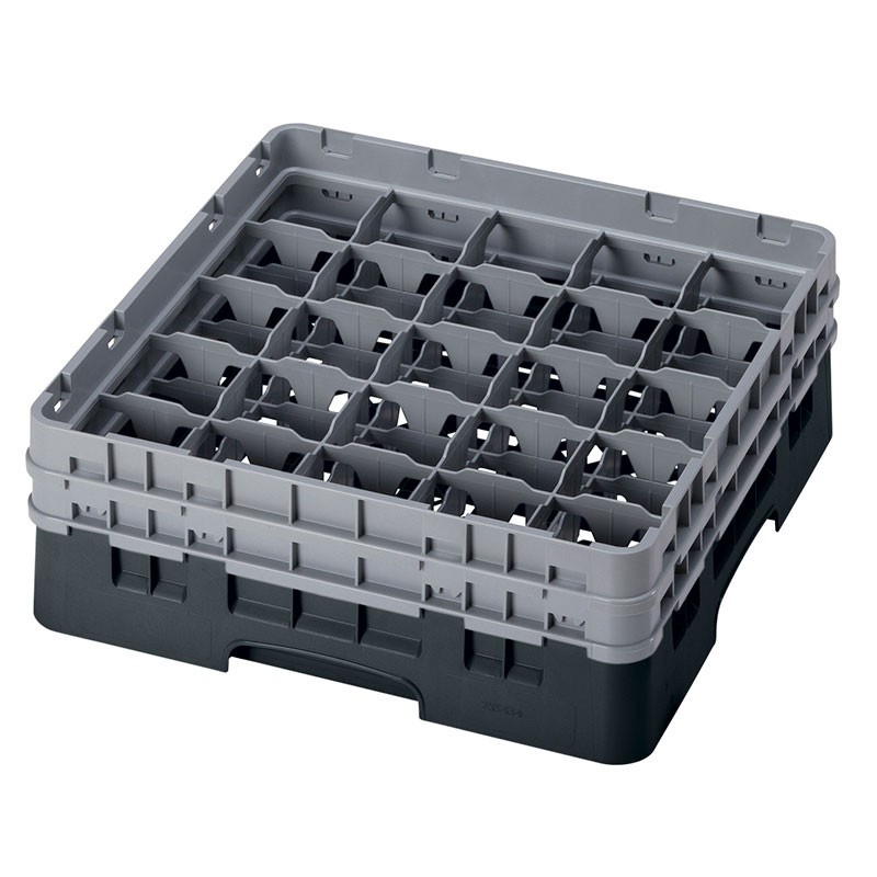 Dbmark - Casiers de lavage - 25 compartiments verres et verres à pied - Haut max 13,3 cm - 50 x 50 x 18,4 cm - Noir - 25S434110