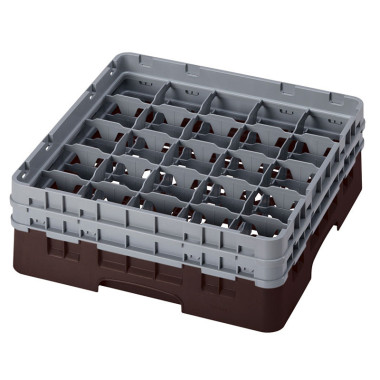 Dbmark - Casiers de lavage - 25 compartiments verres et verres à pied - Haut max 13,3 cm - 50 x 50 x 18,4 cm - Brun - 25S434167