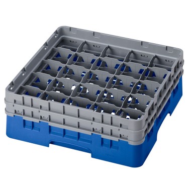 Dbmark - Casiers de lavage - 25 compartiments verres et verres à pied - Haut max 13,3 cm - 50 x 50 x 18,4 cm - Bleu - 25S434168