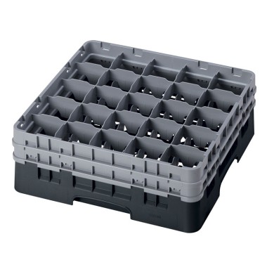 Dbmark - Casiers de lavage - 25 compartiments verres et verres à pied - Haut max 15,5 cm - 50 x 50 x 18,4 cm - Noir - 25S534110