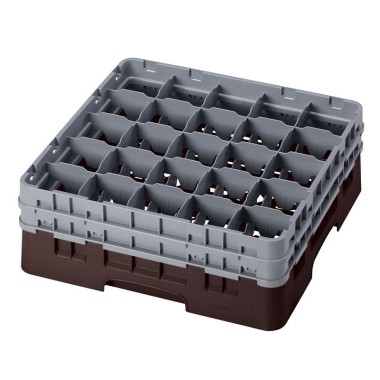 Dbmark - Casiers de lavage - 25 compartiments verres et verres à pied - Haut max 15,5 cm - 50 x 50 x 18,4 cm - Brun - 25S534167