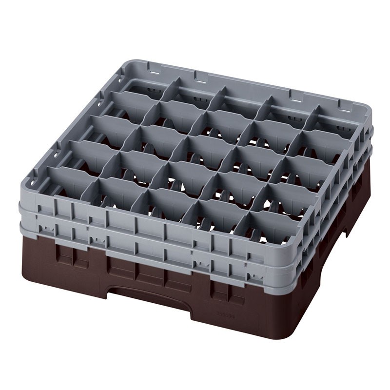 Dbmark - Casiers de lavage - 25 compartiments verres et verres à pied - Haut max 15,5 cm - 50 x 50 x 18,4 cm - Brun - 25S534167