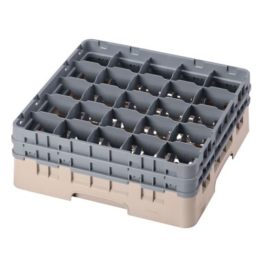 Dbmark - Casiers de lavage - 25 compartiments verres et verres à pied - Haut max 15,5 cm - 50 x 50 x 18,4 cm - Beige - 25S534184