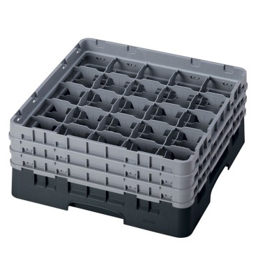 Dbmark - Casiers de lavage - 25 compartiments verres et verres à pied - Haut max 17,4 cm - 50 x 50 x 22,5 cm - Noir - 25S638110