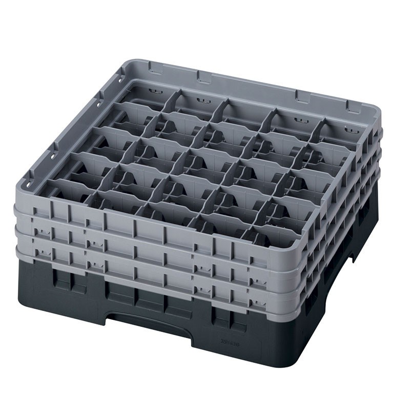 Dbmark - Casiers de lavage - 25 compartiments verres et verres à pied - Haut max 17,4 cm - 50 x 50 x 22,5 cm - Noir - 25S638110