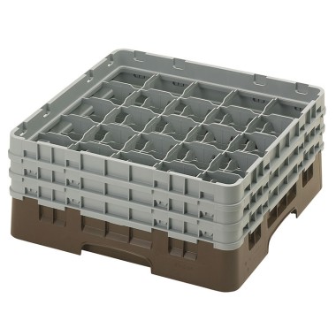 Dbmark - Casiers de lavage - 25 compartiments verres et verres à pied - Haut max 17,4 cm - 50 x 50 x 22,5 cm - Brun - 25S638167