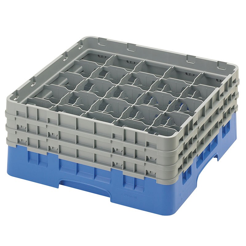 Dbmark - Casiers de lavage - 25 compartiments verres et verres à pied - Haut max 17,4 cm - 50 x 50 x 22,5 cm - Bleu - 25S638168