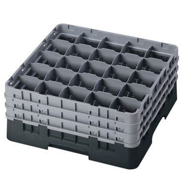 Dbmark - Casiers de lavage - 25 compartiments verres et verres à pied - Haut max 19,6 cm - 50 x 50 x 22,5 cm - Noir - 25S738110