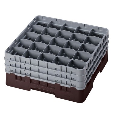 Dbmark - Casiers de lavage - 25 compartiments verres et verres à pied - Haut max 19,6 cm - 50 x 50 x 22,5 cm - Brun - 25S738167