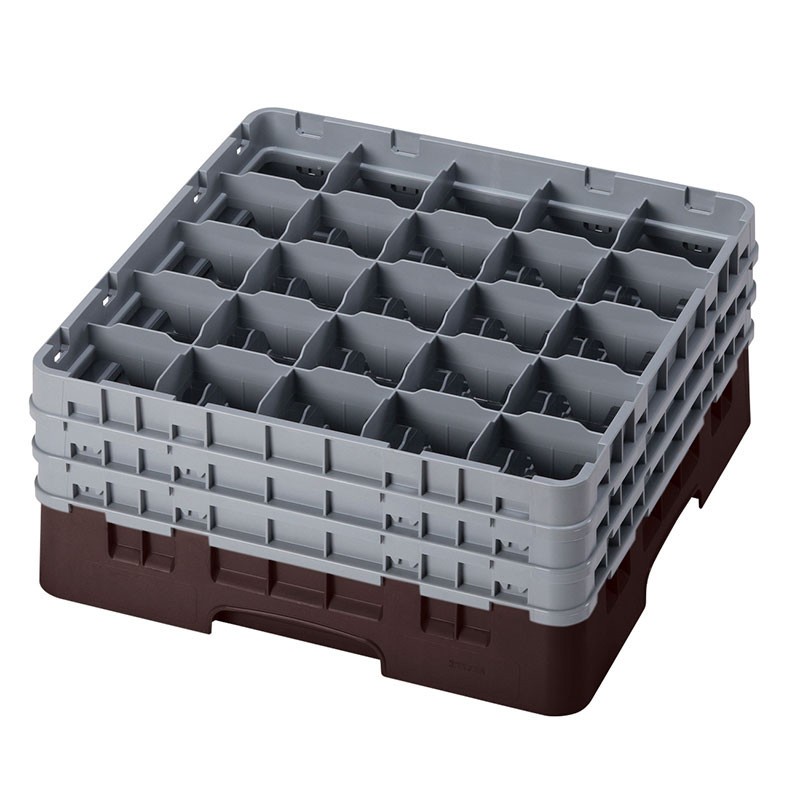 Dbmark - Casiers de lavage - 25 compartiments verres et verres à pied - Haut max 19,6 cm - 50 x 50 x 22,5 cm - Brun - 25S738167